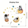 Astronauts on the Moon with Planets & Stars Wall Stickers
