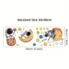 Astronauts on the Moon with Planets & Stars Wall Stickers