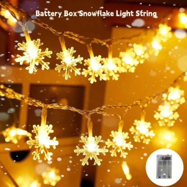 Schneeflocken-Lichterkette 3 m, warmweiß