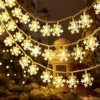 Schneeflocken-Lichterkette 3 m, warmweiß