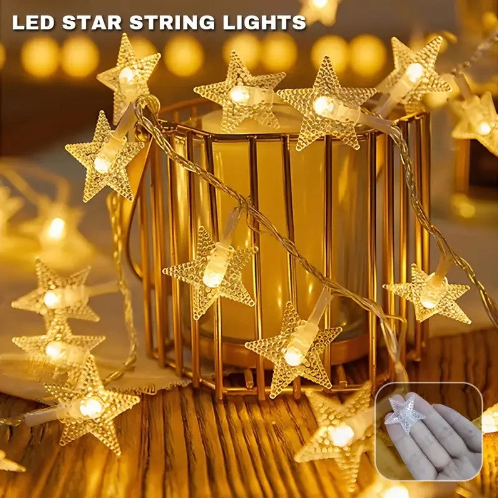 Stern-Lichterkette 3 m, warmweiß