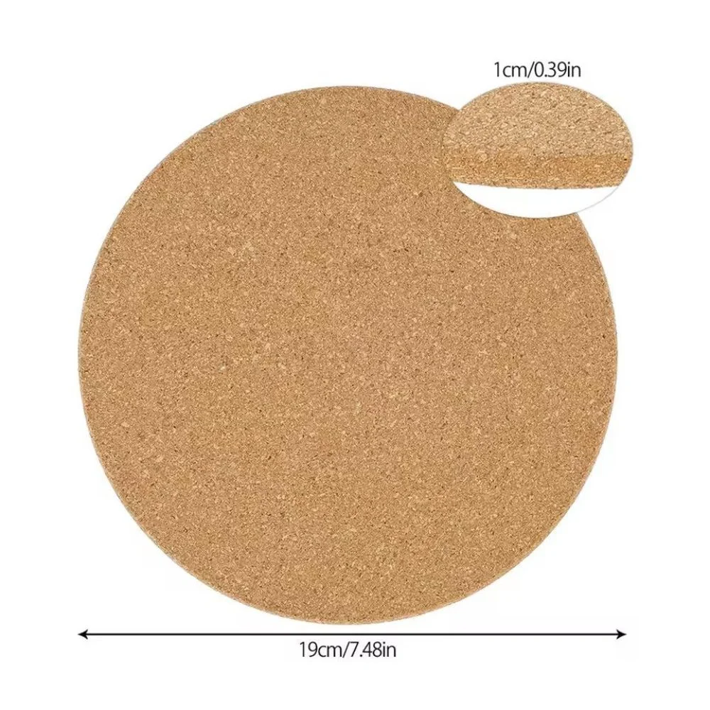 Round Cork Coasters, Ø 19 cm, 3 Pieces