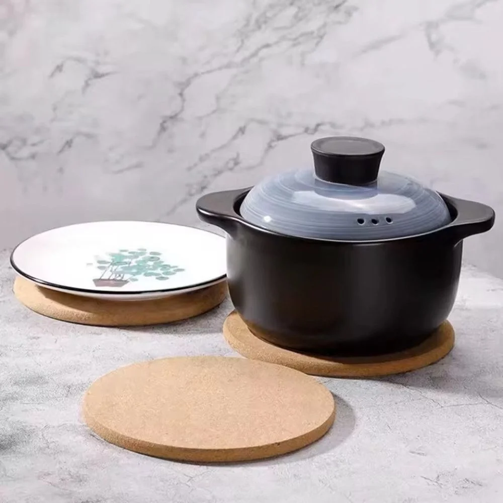 Round Cork Coasters, Ø 19 cm, 3 Pieces