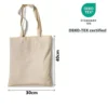 Montegoni Baumwolltasche 3er Pack – 34 × 40 cm, Natur, lange Henkel