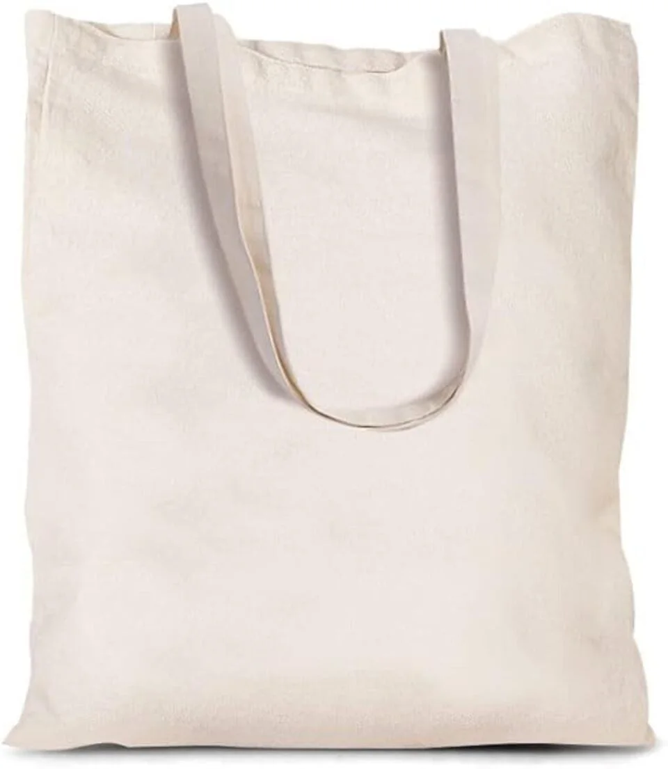 Montegoni Baumwolltasche 3er Pack – 34 × 40 cm, Natur, lange Henkel