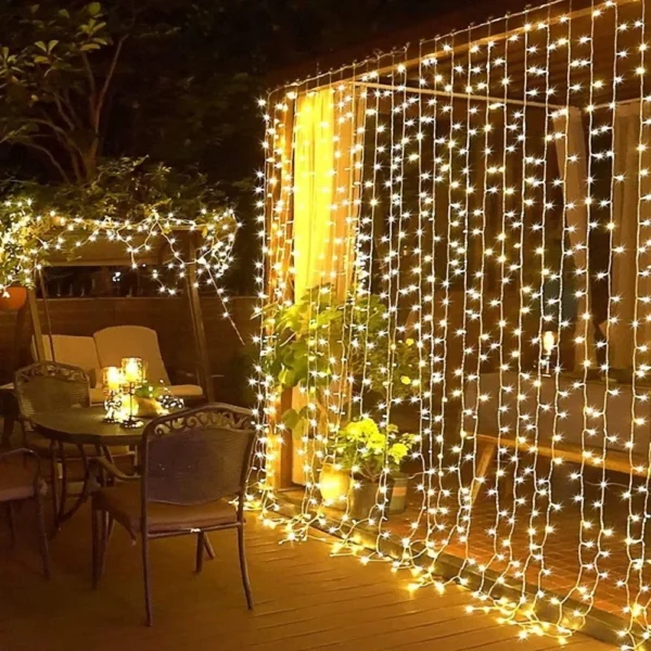 Lichtervorhang 3 × 3 m, PVC
