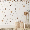 Wall stickers, 4 pieces, Boho Brown Dot Pattern, self-adhesive
