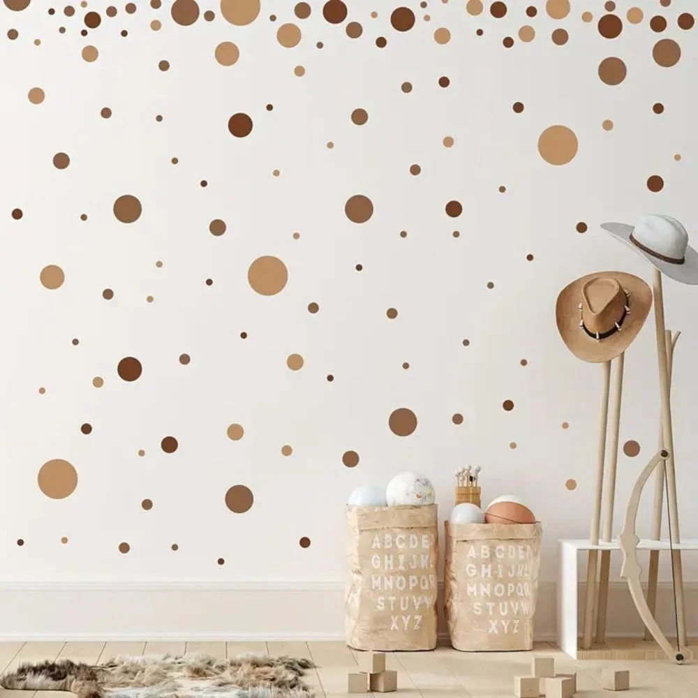 Wall stickers, 4 pieces, Boho Brown Dot Pattern, self-adhesive