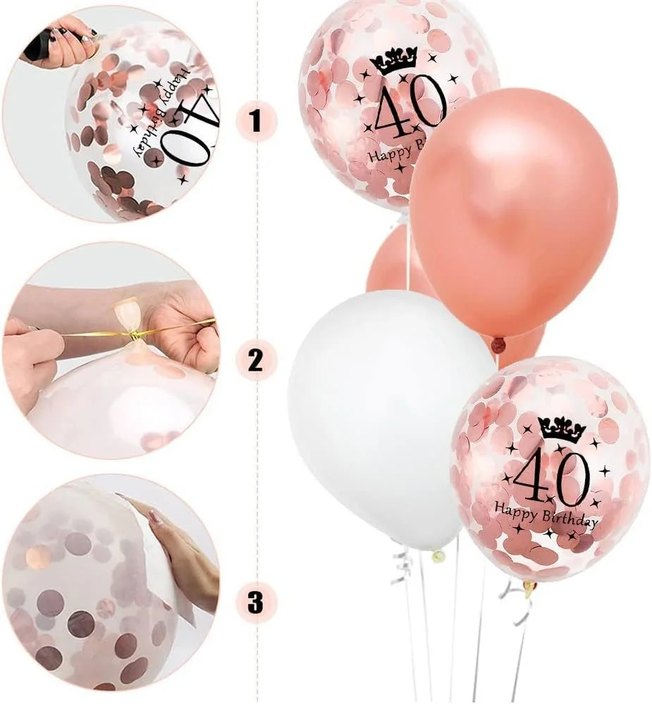 Geburtstagsdeko-Set 40 Roségold