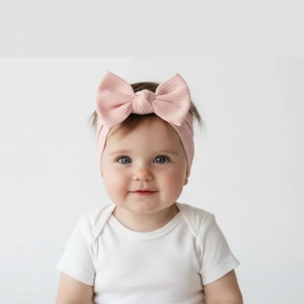 Baby-Stirnbänder gestrickt mit Schleife, 4er-Pack