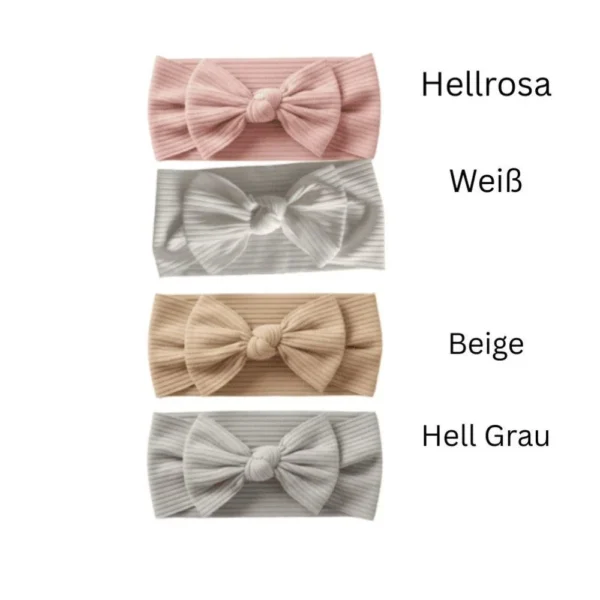 Baby-Stirnbänder gestrickt mit Schleife, 4er-Pack