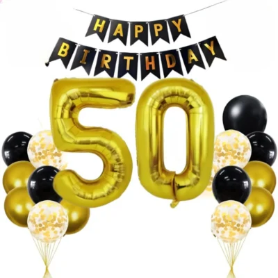 Geburtstagsdeko 50 Schwarz-Gold