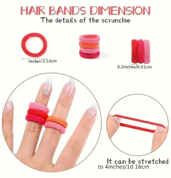 Haargummis (Scrunchies), bunt, 500 Stück