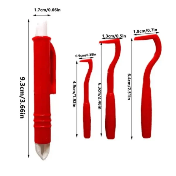 Tick Tweezers Set for Pets, 5 Pieces, Red