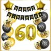 60th Birthday Decoration, Black & Gold