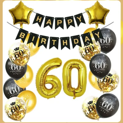 Geburtstagsdeko 60 Schwarz-Gold