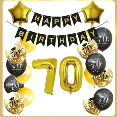 Geburtstagsdeko 70 Schwarz-Gold