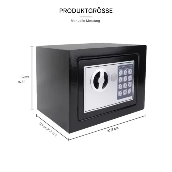 Elektronischer Safe mit Code, 8,5 l, Schwarz
