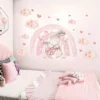 Wandtattoo rosa Regenbogen, Herz, Wolke & Hase