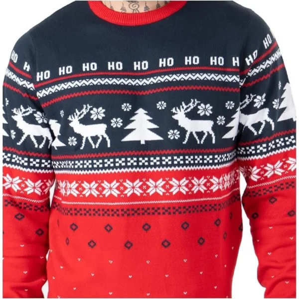 Weihnachtspullover mit Rentier & Schneeflocken, 1 Stück