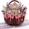 3D Pop-up Greeting Card Flower Basket with Envelope