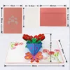 3D-Pop-up-Karte roter Blumenstrauß