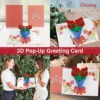3D-Pop-up-Karte roter Blumenstrauß