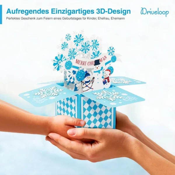Christmas card, 3D pop-up greeting card with natural envelope