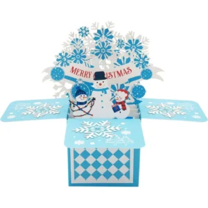 Weihnachtskarte Weihnachtskarten 3D Pop Up Grußkarte mit natürlichem Umschlag