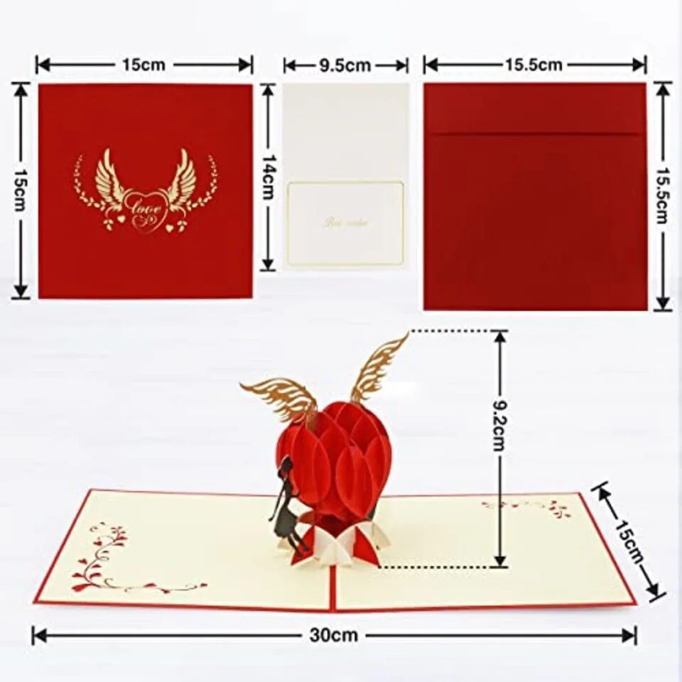 3D-Pop-up-Grußkarte rotes Herz
