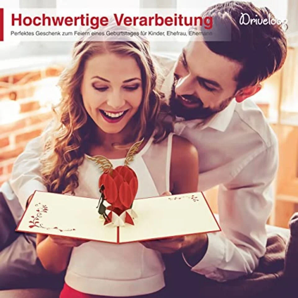 3D-Pop-up-Grußkarte rotes Herz