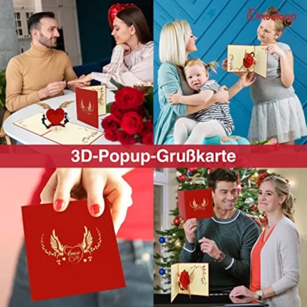 3D-Pop-up-Grußkarte rotes Herz