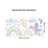 Wandtattoo Einhorn & Regenbogen mit Wolken, Mond & Sternen
