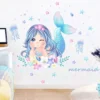 Mermaid, Jellyfish, Starfish & Flowers Wall Stickers