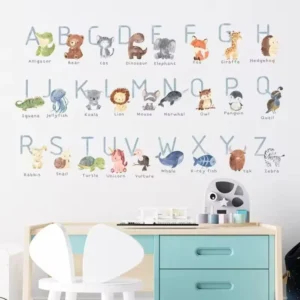 Wandsticker Afrikanische Tiere ABC