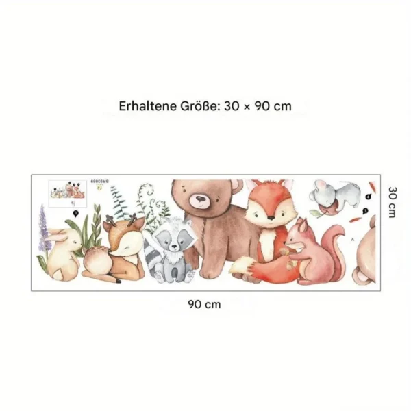 Wandsticker Süße Tier Wandsticker – Bären, Fuchs, Hase & Maus