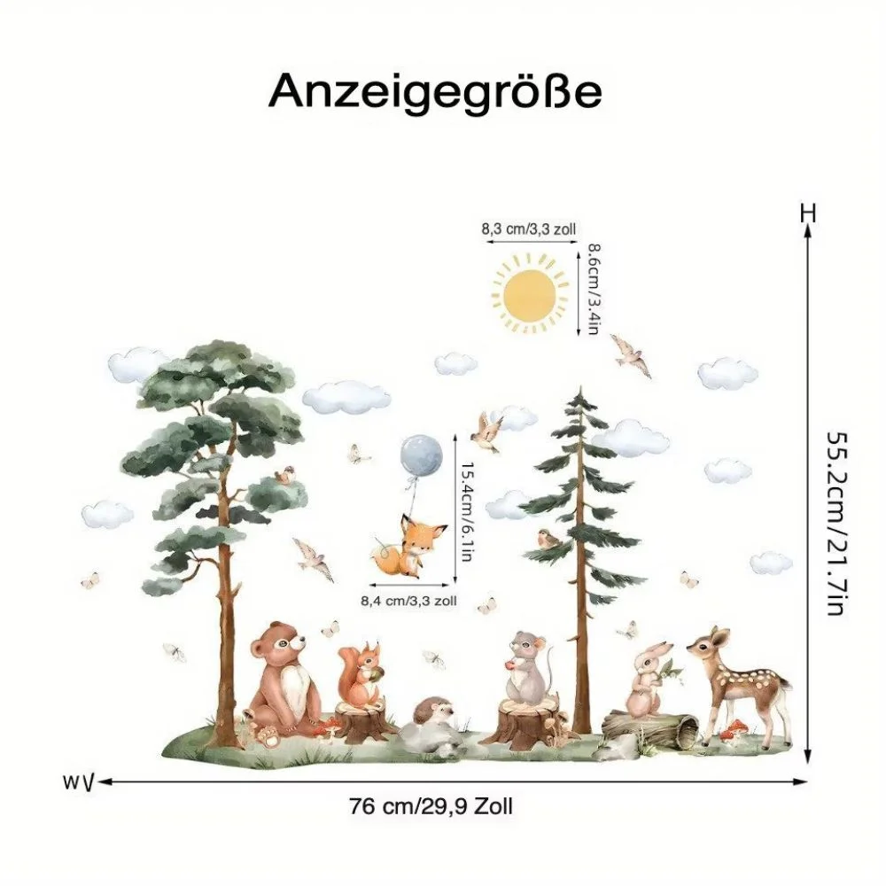 Wandsticker großer Baum im Wald
