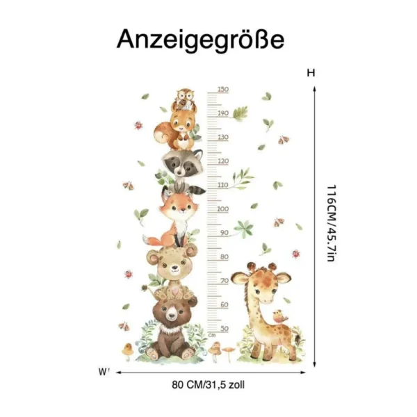 Height Chart Wall Stickers Animals