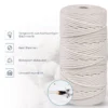 Macramé Cord, 4 mm × 200 m, Cotton, Beige