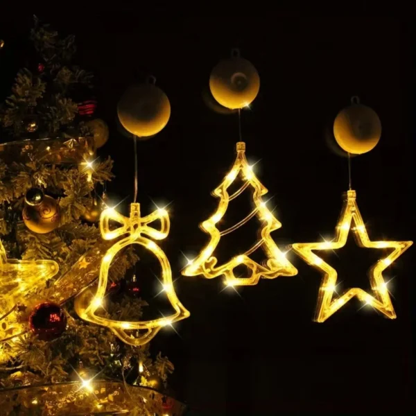 Weihnachtsdeko mit Saugnapf: Glocke, Stern & Baum