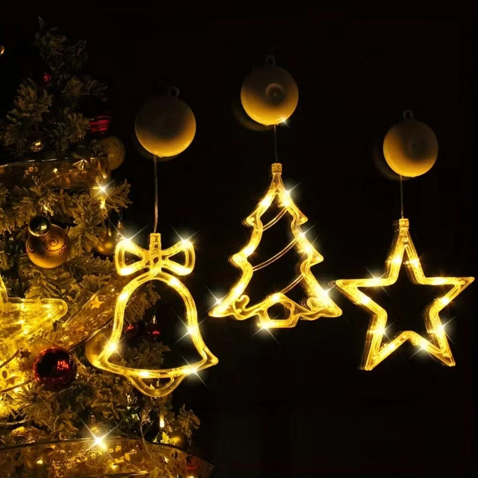 Weihnachtsdeko mit Saugnapf: Glocke, Stern & Baum