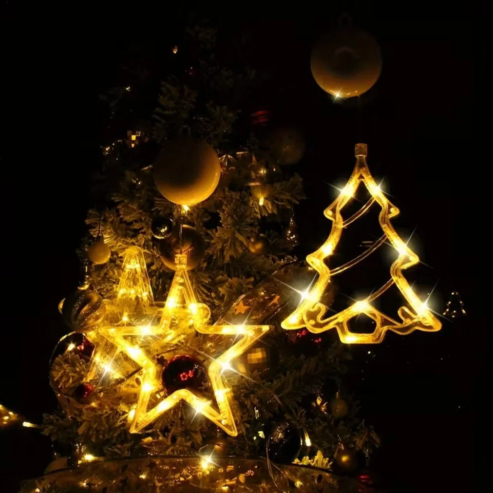 Weihnachtsdeko mit Saugnapf: Glocke, Stern & Baum