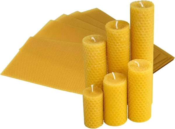 Bienenwachskerze Reine Bienenwachsplatten (18 STK. - 19,5x39,5cm) mit 20 Kerzendochte