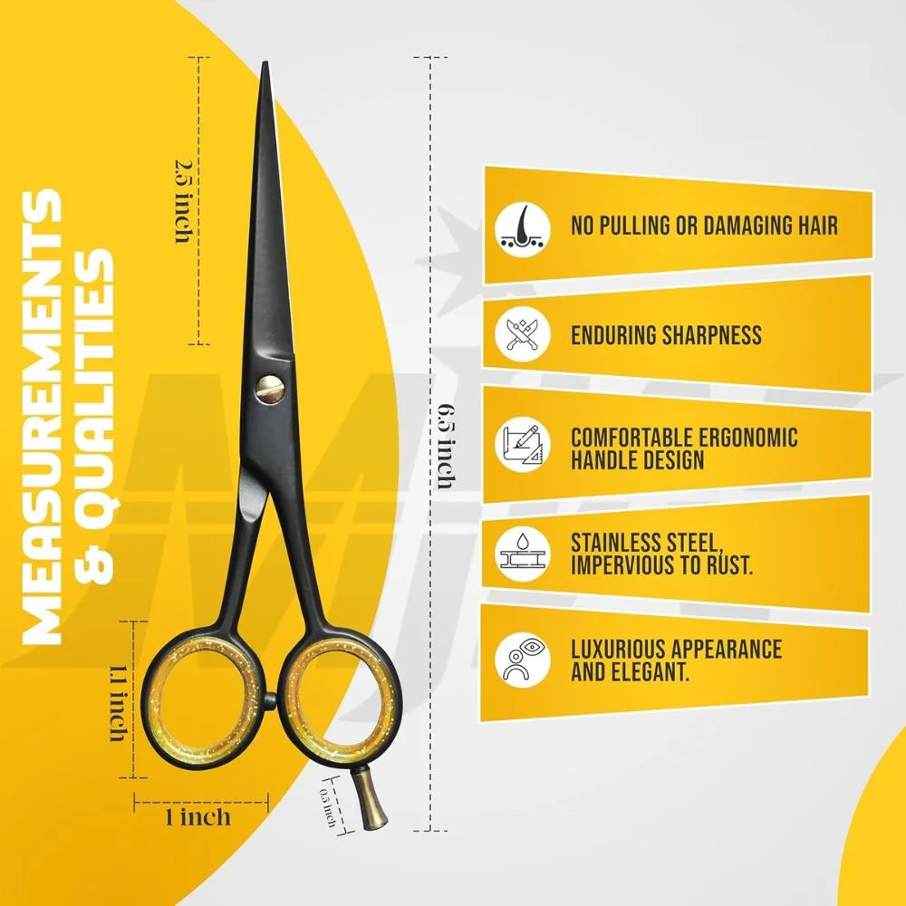 Hair Scissors, Black & Gold