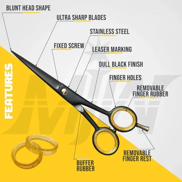 Hair Scissors, Black & Gold