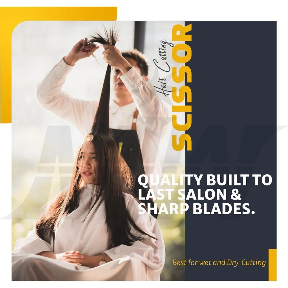 Hair Scissors, Black & Gold