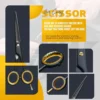 Hair Scissors, Black & Gold