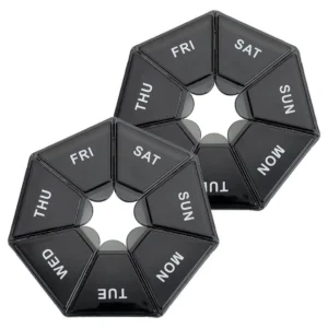 Pillendose Schwarz, 2er-Set