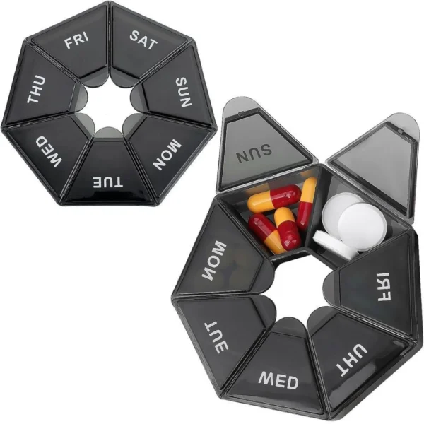 Pillendose Schwarz, 2er-Set
