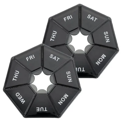 Pill Box, Black, Set of 2